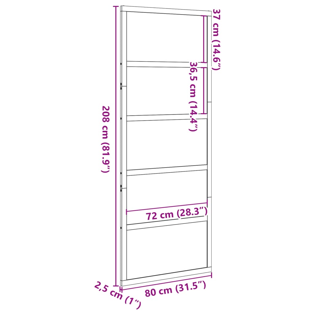 vidaXL Porta del Granaio Bianca 80x208 cm in Legno Massello di Pino