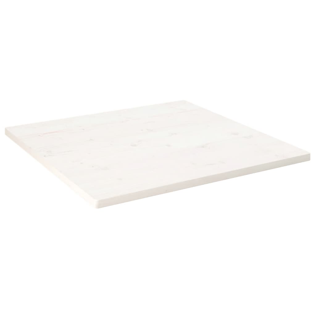 vidaXL Piano Tavolo Bianco 90x90x2,5cm Legno Massello di Pino Quadrato