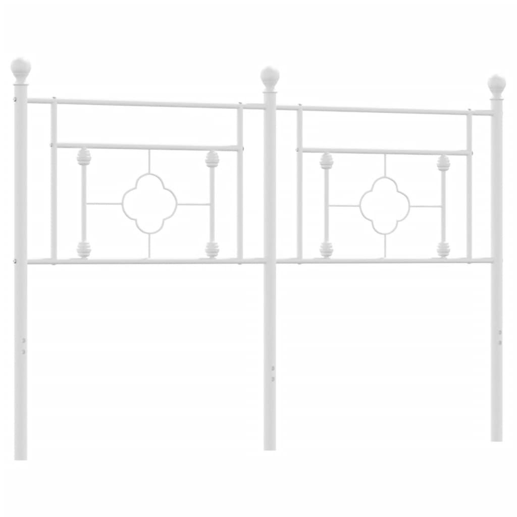 vidaXL Testiera in Metallo Bianco 135 cm