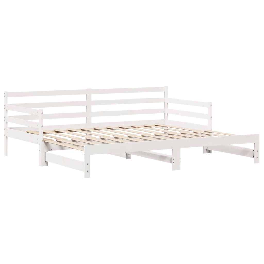 vidaXL Letto Estraibile con Cassetti senza Materasso Bianco 90x200 cm