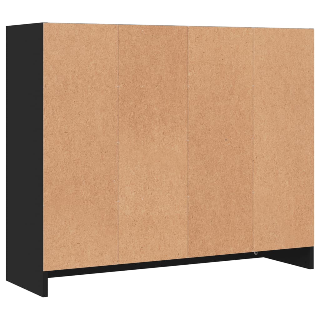 vidaXL Credenza Nera 91x28x75 cm in Legno Multistrato