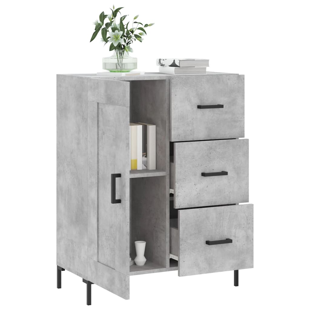 vidaXL Credenza Grigio Cemento 69,5x34x90 cm in Legno Multistrato