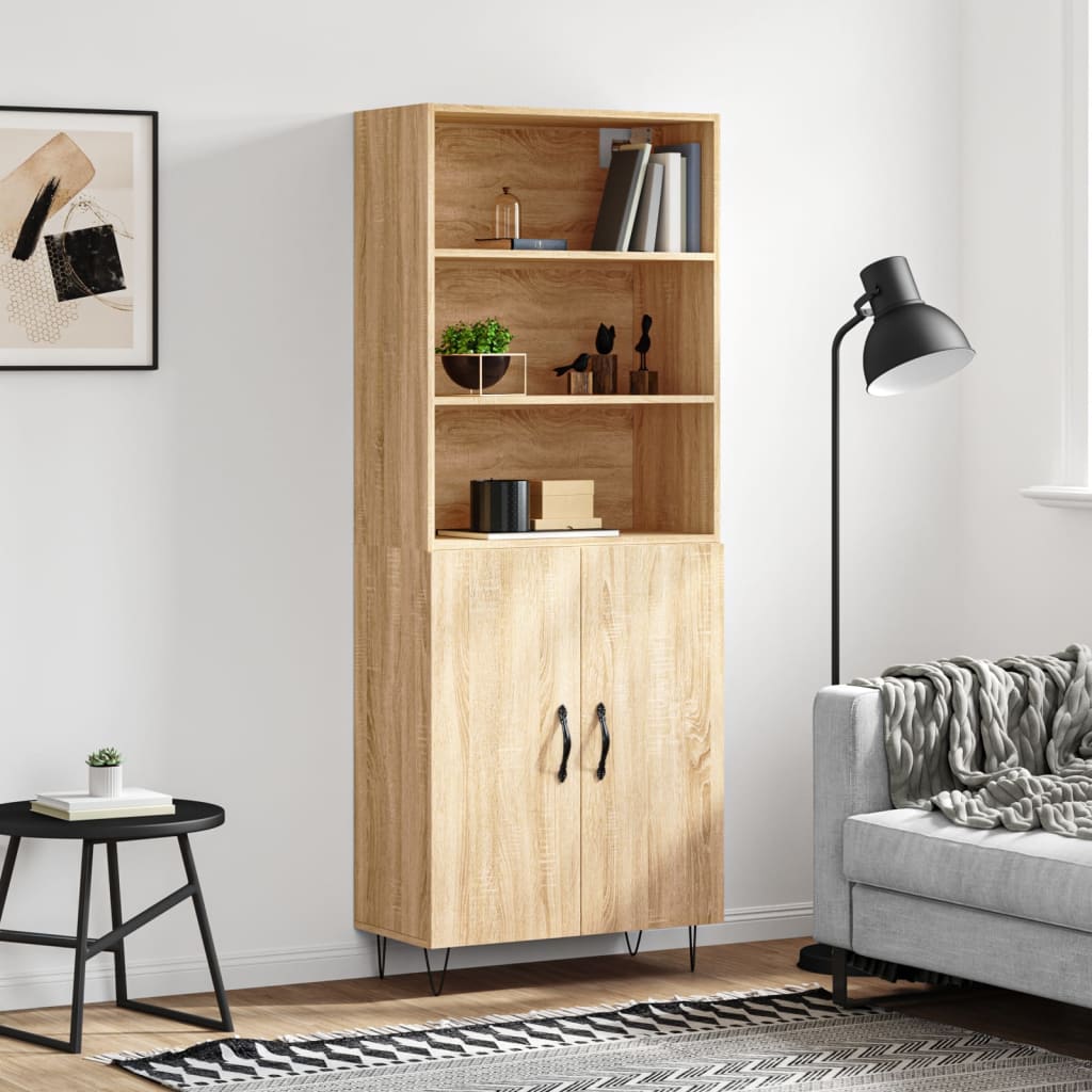 vidaXL Credenza Rovere Sonoma 69,5x34x180 cm in Legno Multistrato