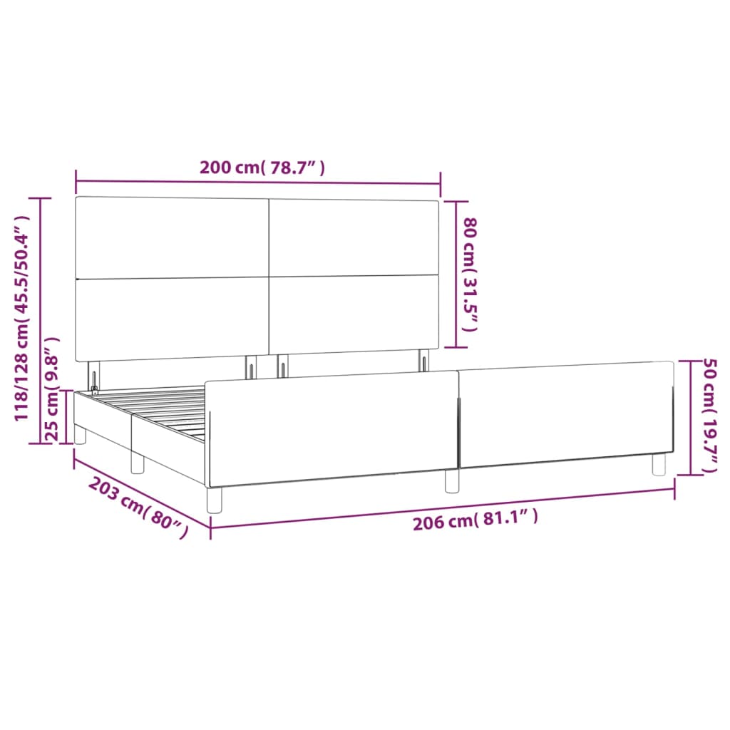 vidaXL Giroletto con Testiera Rosa 200x200 cm in Velluto