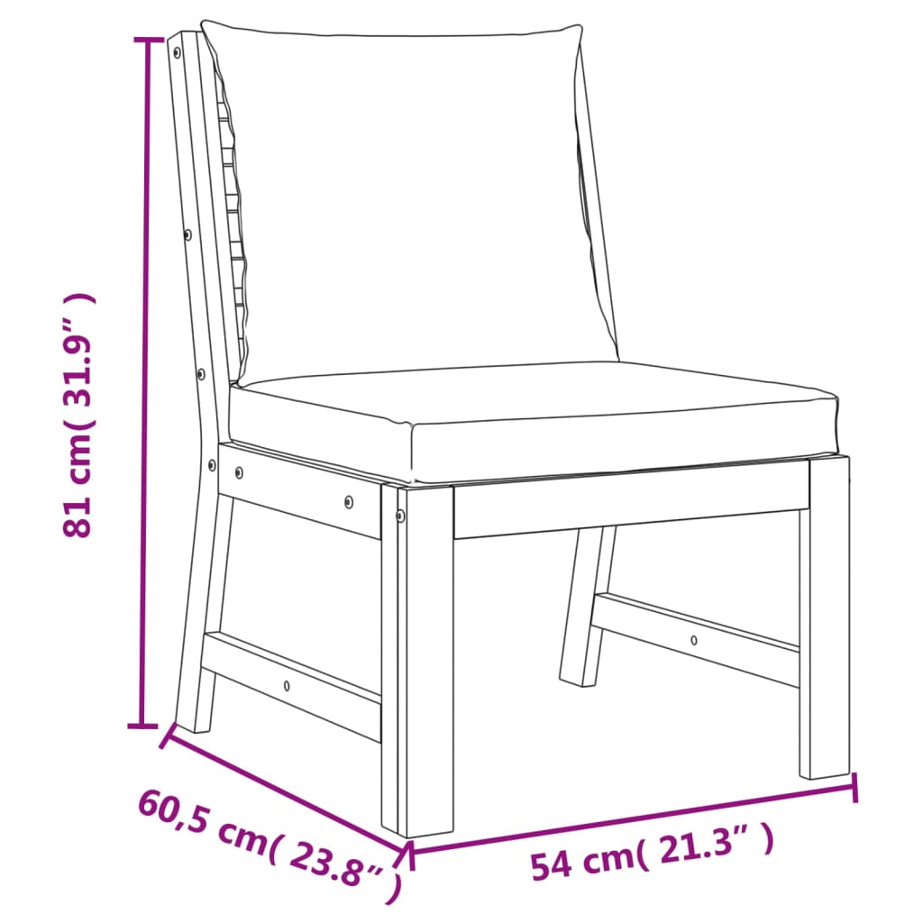 vidaXL Set da Pranzo Giardino 7pz con Cuscini Legno Massello di Acacia