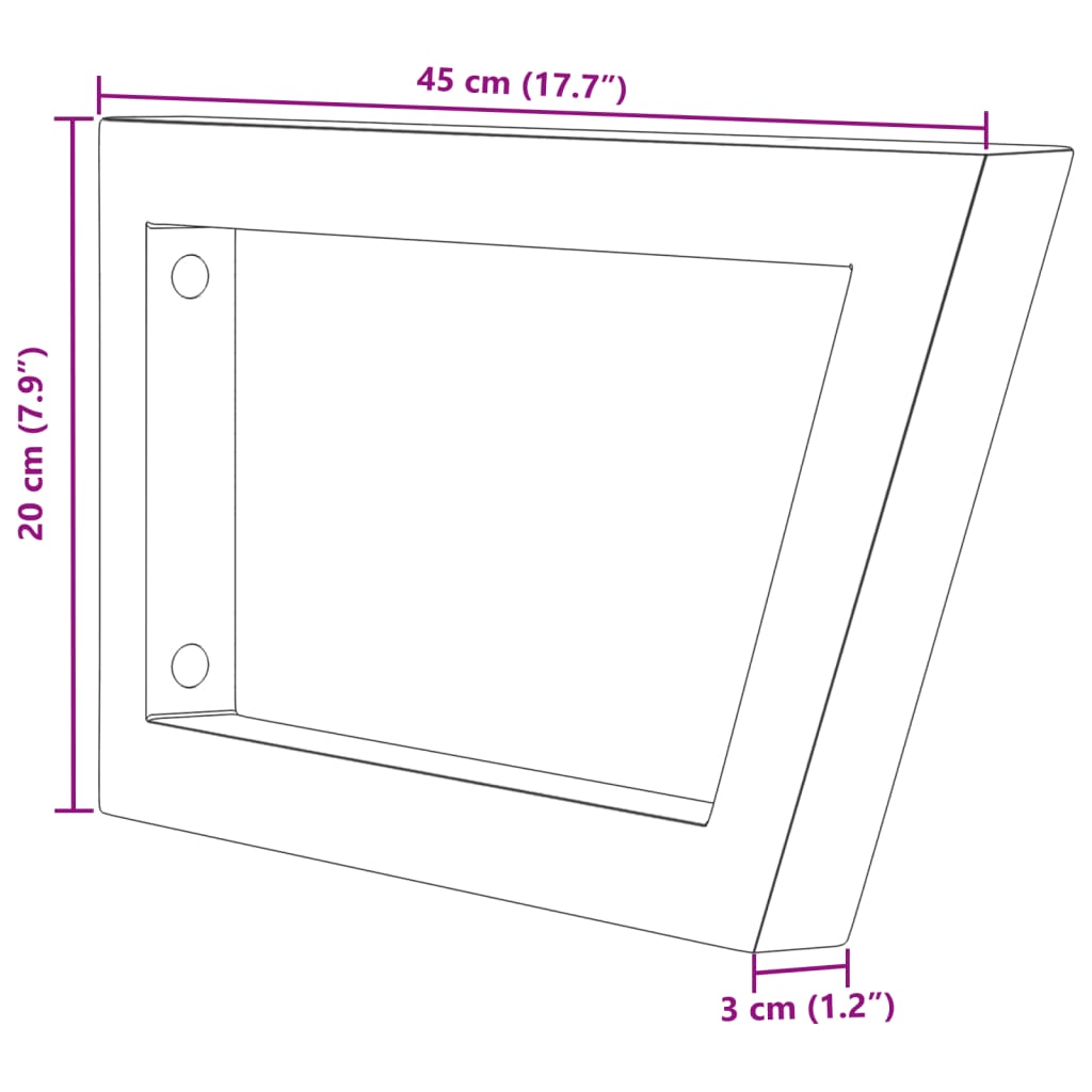 vidaXL Reggimensole per Lavabo 2 pz Bianche Trapezio in Acciaio