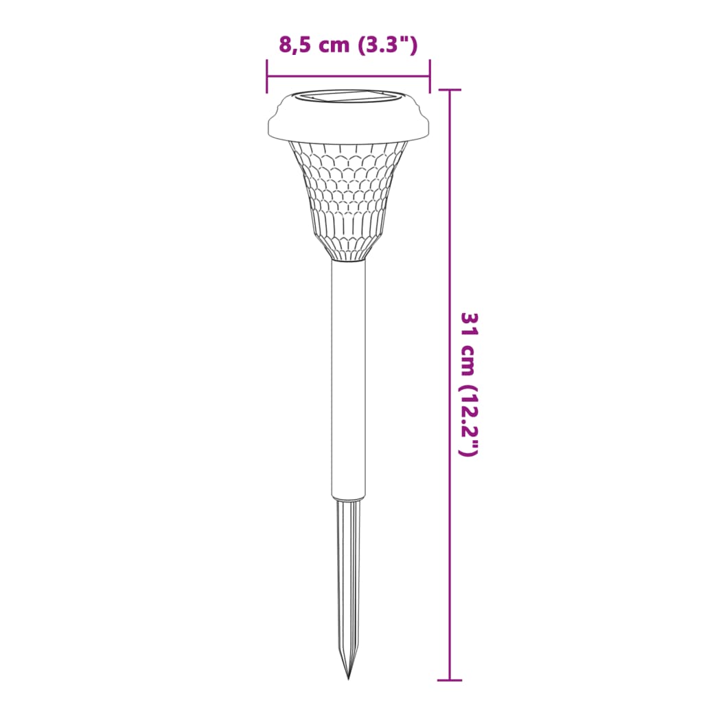 vidaXL Luci Solari per Percorsi con Picchetti 12 pz Bianche