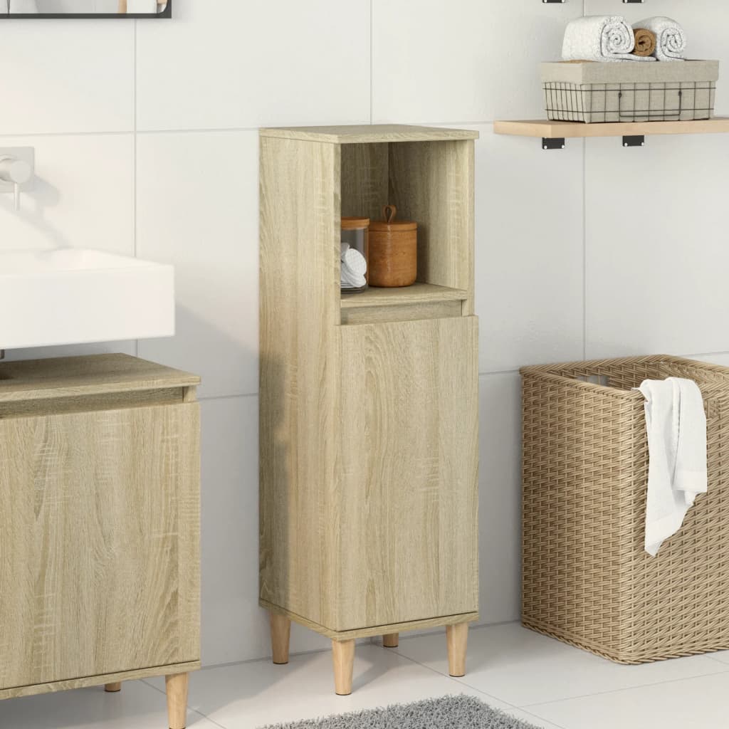 vidaXL Armadietto da Bagno Rovere Sonoma 30x30x100cm Legno Multistrato