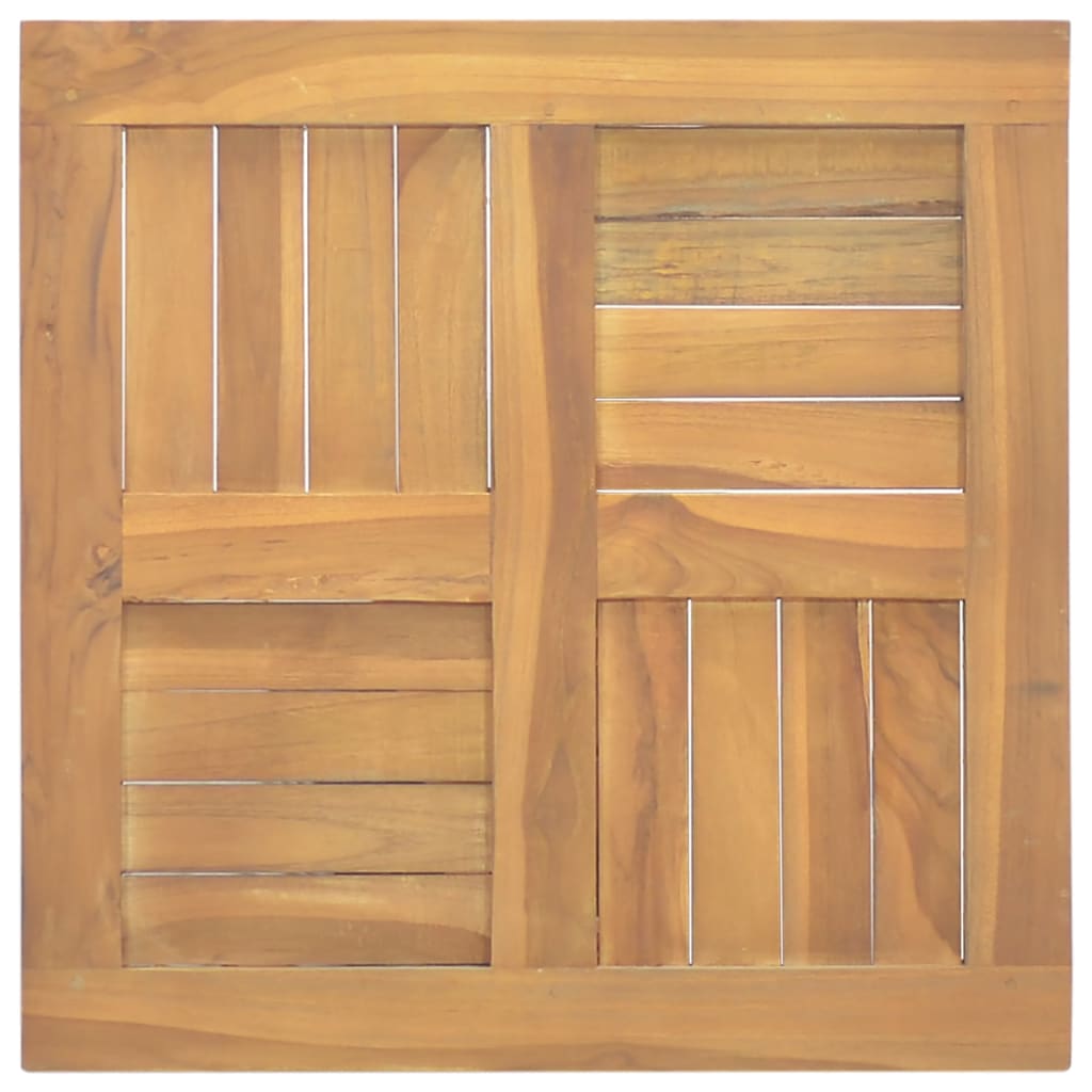 vidaXL Piano Tavolo Quadrato 50x50x2,5 cm in Legno Massello di Teak