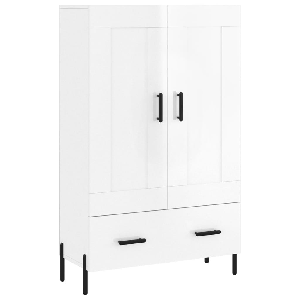 vidaXL Credenza Bianco Lucido 69,5x31x115 cm in Legno Multistrato