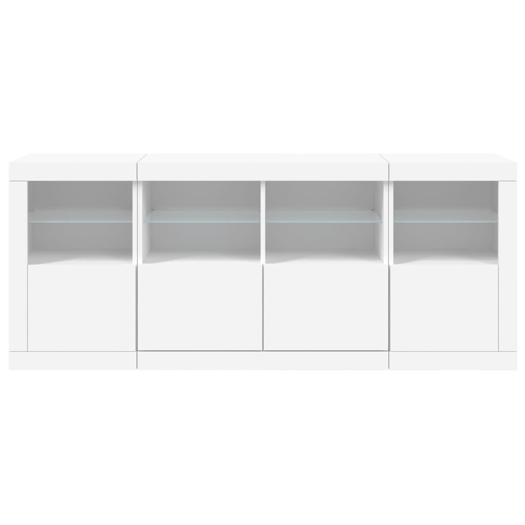 vidaXL Credenza con Luci LED Bianca 163x37x67 cm