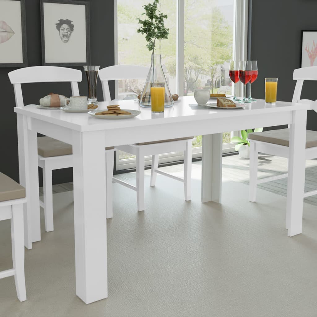 vidaXL Tavolo da Pranzo 140x80x75 cm Bianco