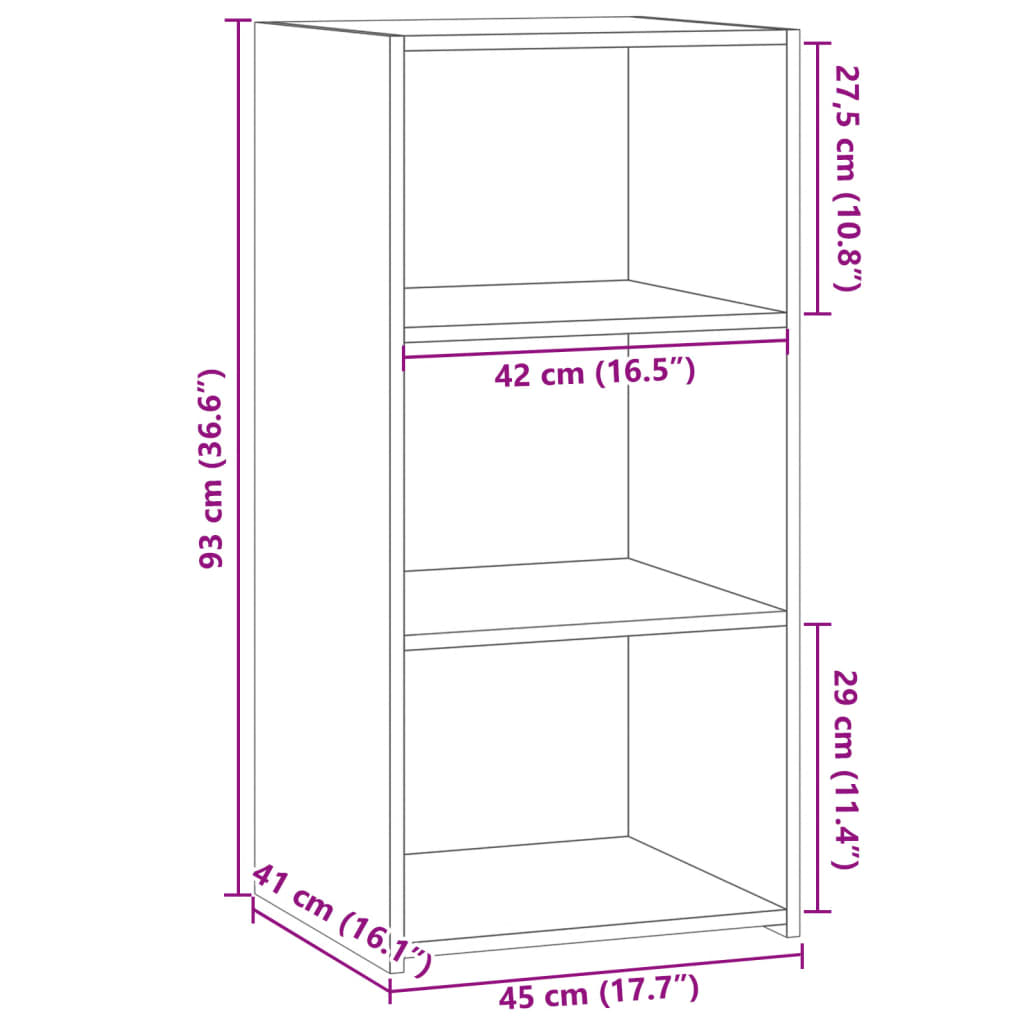 vidaXL Credenza Grigio Sonoma 45x41x93 cm in Legno Multistrato