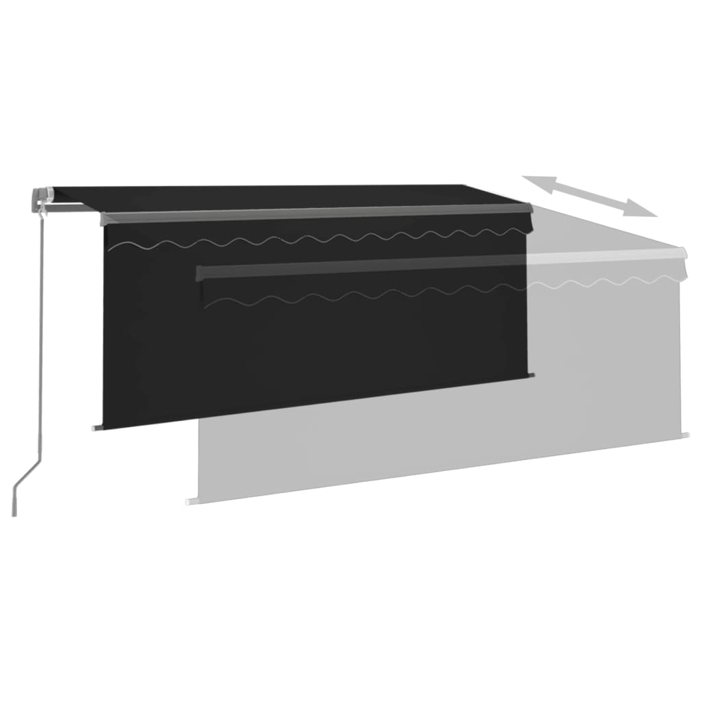 vidaXL Tenda da Sole Retrattile Manuale con Parasole 3x2,5 m Antracite