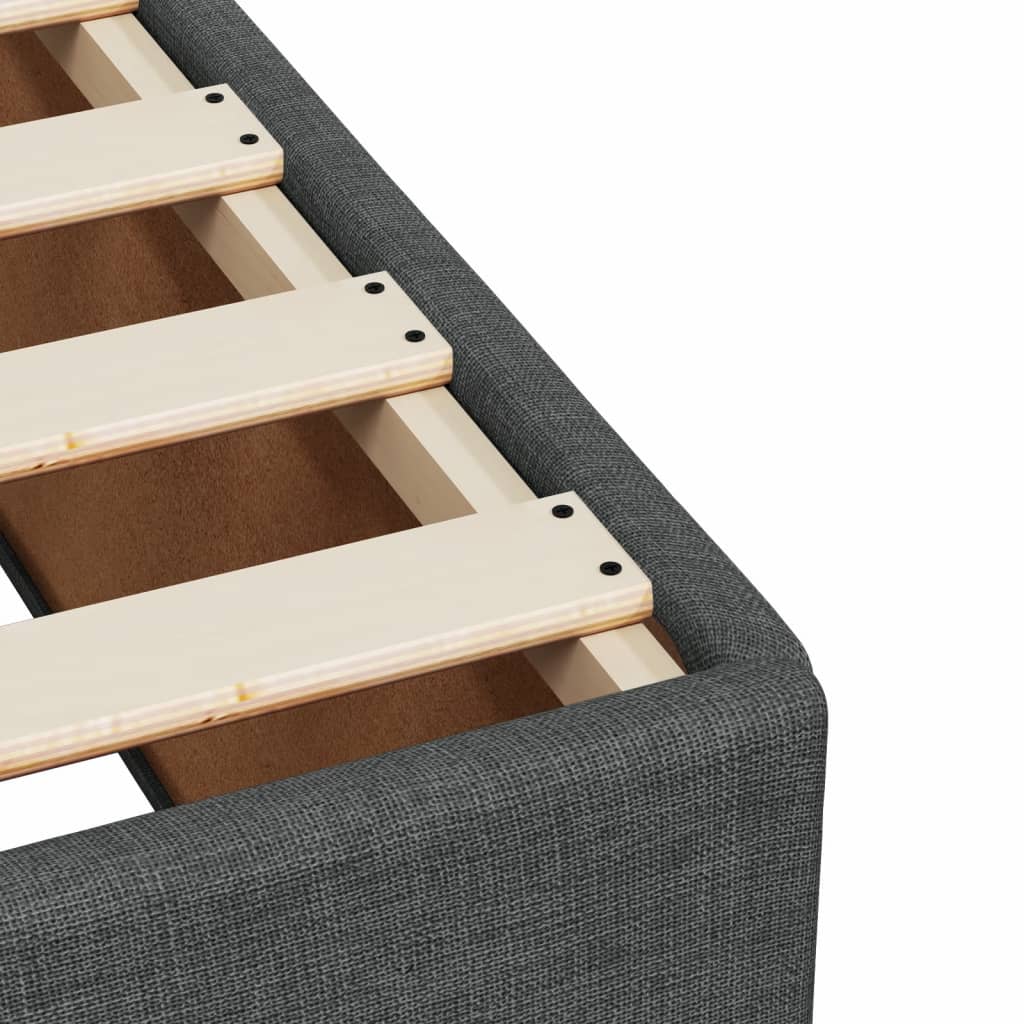 vidaXL Letto a Molle con Materasso Grigio Scuro Singolo in Tessuto