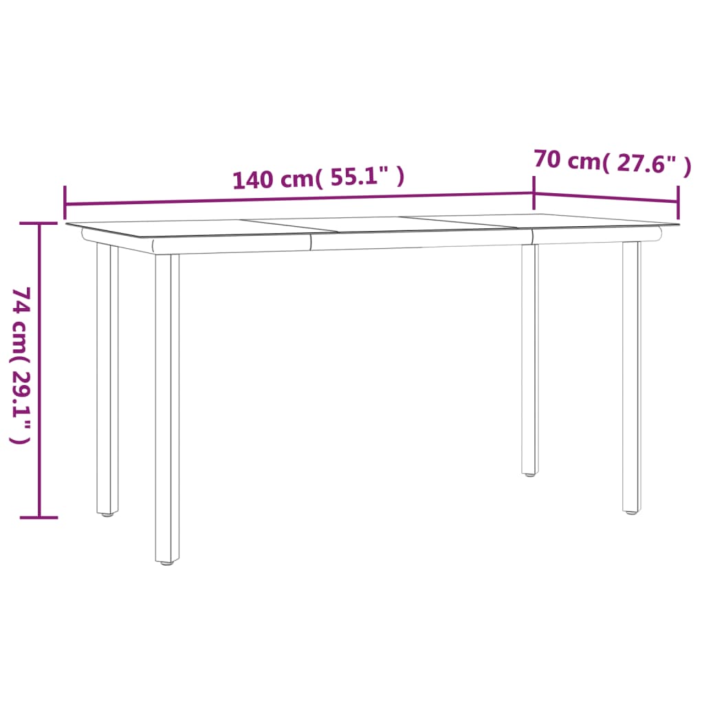 vidaXL Set da Pranzo da Giardino 5 pz in Polyrattan