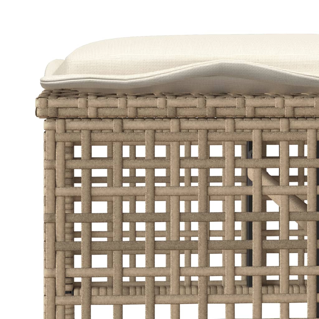 vidaXL Set Divano da Giardino 4 pz con Cuscini Beige Polyrattan Vetro