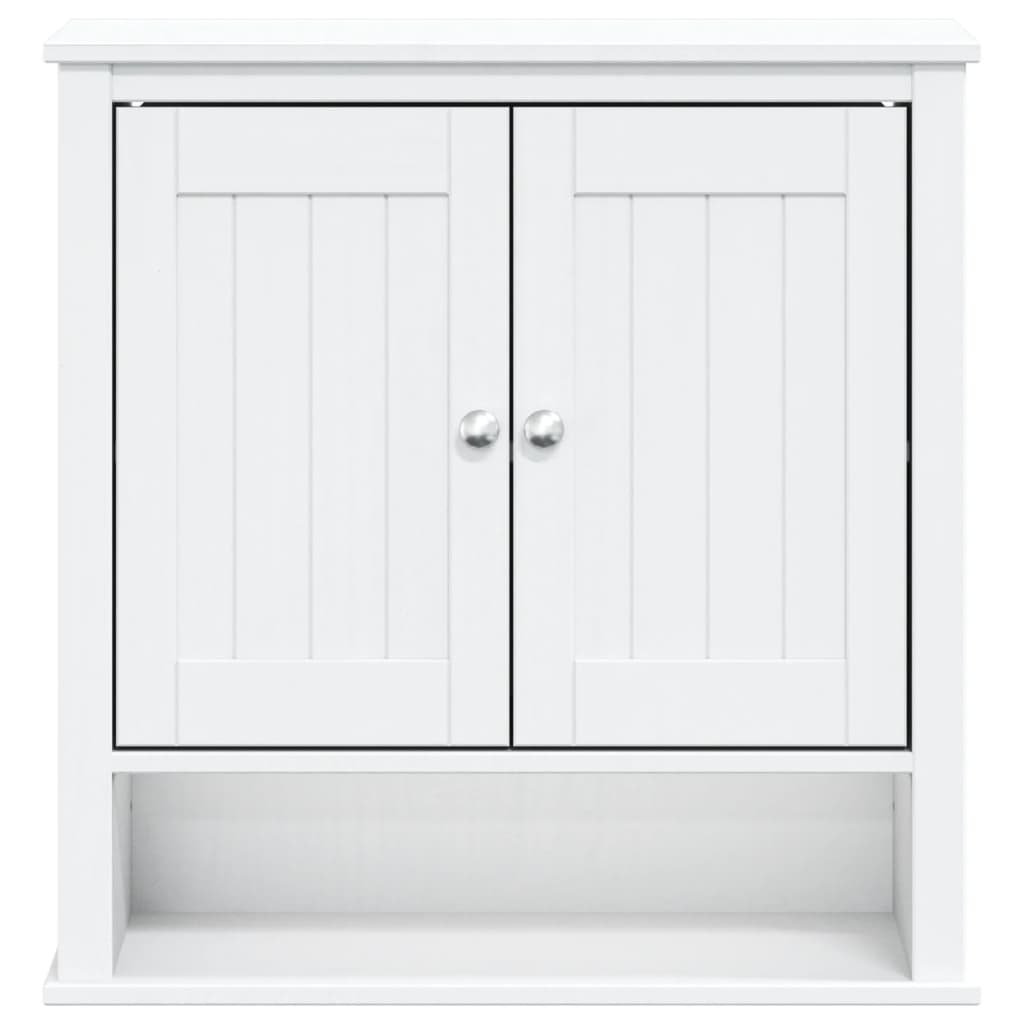 vidaXL Mobile Bagno a Muro BERG Bianco 69,5x27x71,5cm Legno Massello