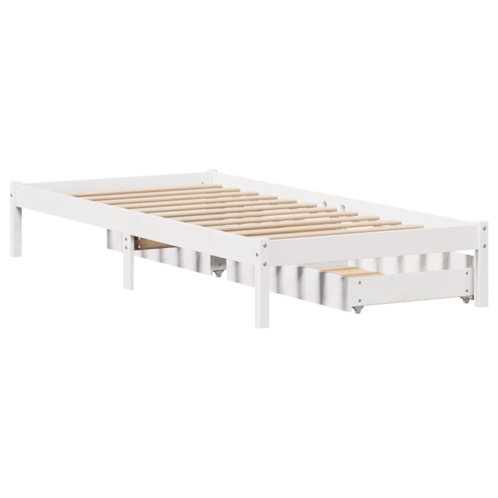 vidaXL Letto senza Materasso Bianco 90x200 cm Legno Massello di Pino