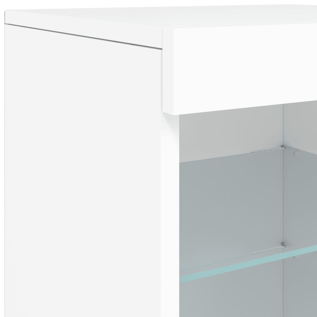 vidaXL Credenza con Luci LED Bianca 164x37x67 cm