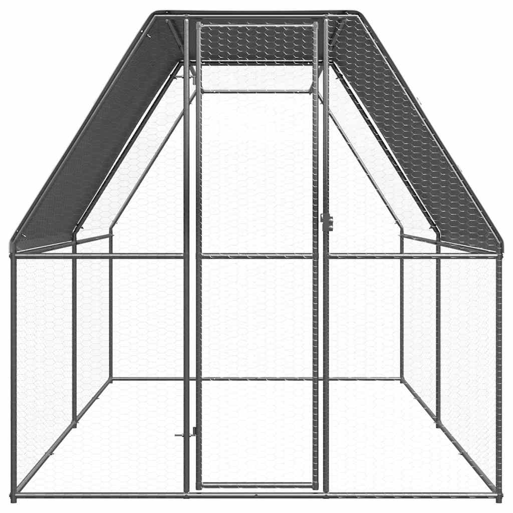 vidaXL Gabbia per Polli 2x4x2 m in Acciaio Zincato