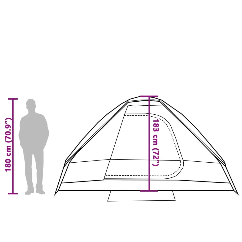 vidaXL Tenda da Campeggio a Cupola 6 Persone Grigio e Arancione