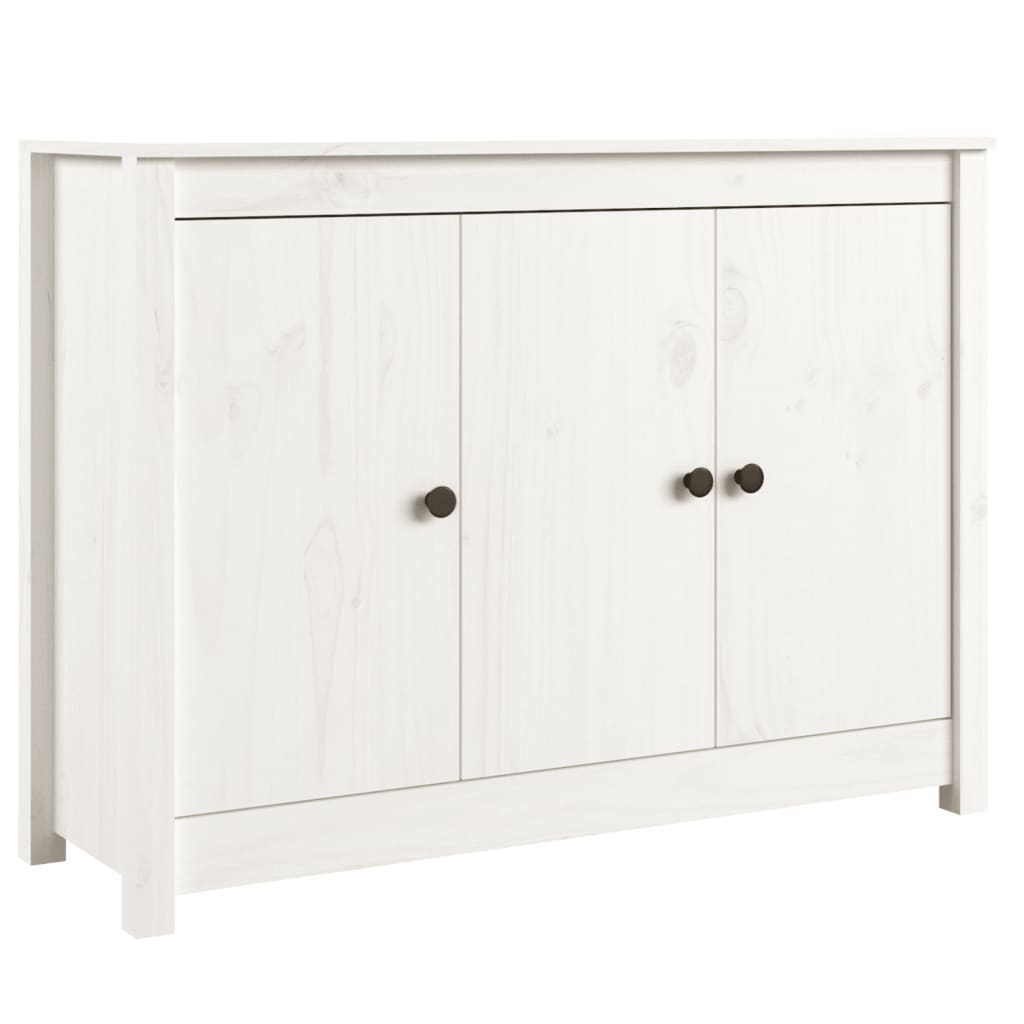 vidaXL Credenza Bianca 100x35x74 cm in Legno Massello di Pino