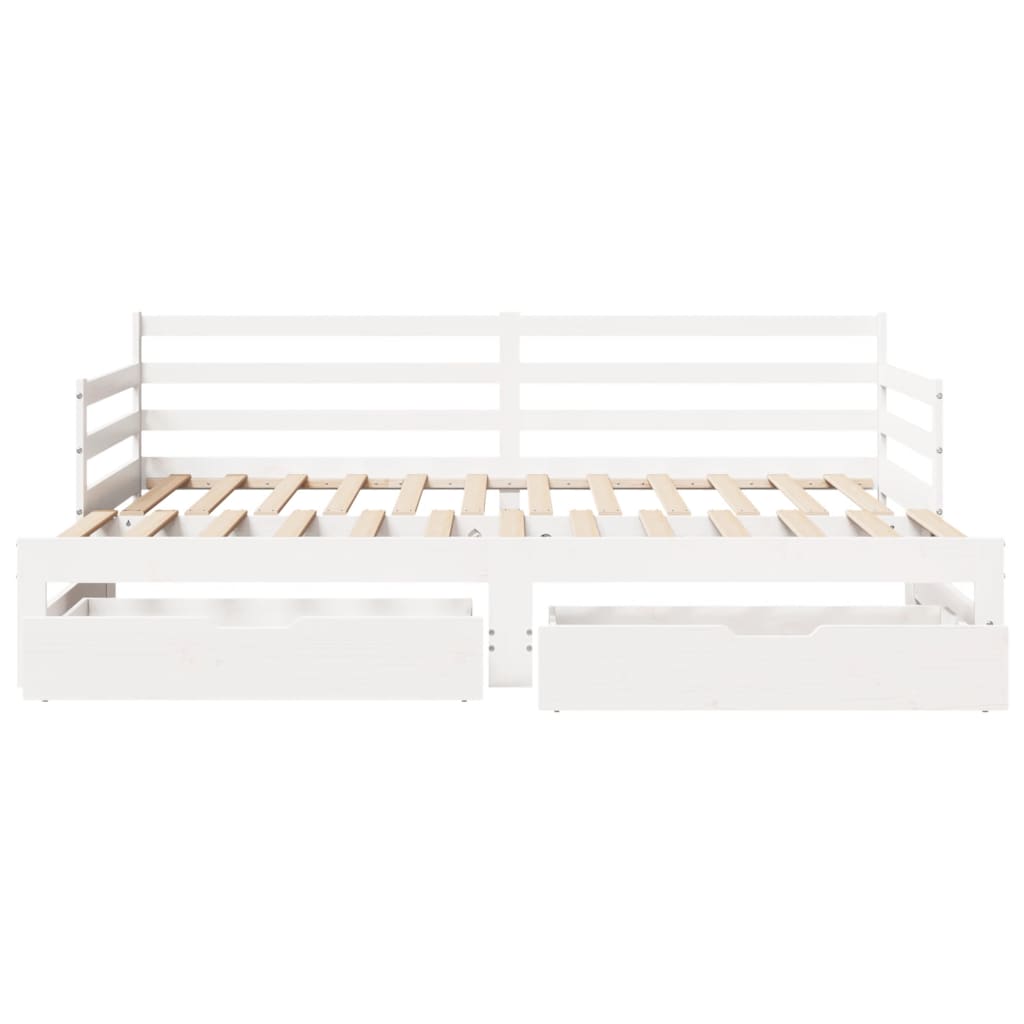 vidaXL Letto Estraibile con Cassetti senza Materasso Bianco 90x200 cm