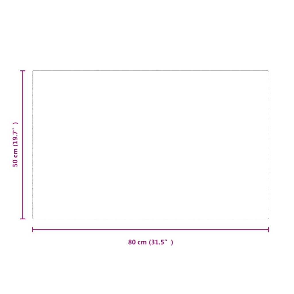 vidaXL Lastra in Vetro per Caminetto Rettangolare 80x50 cm