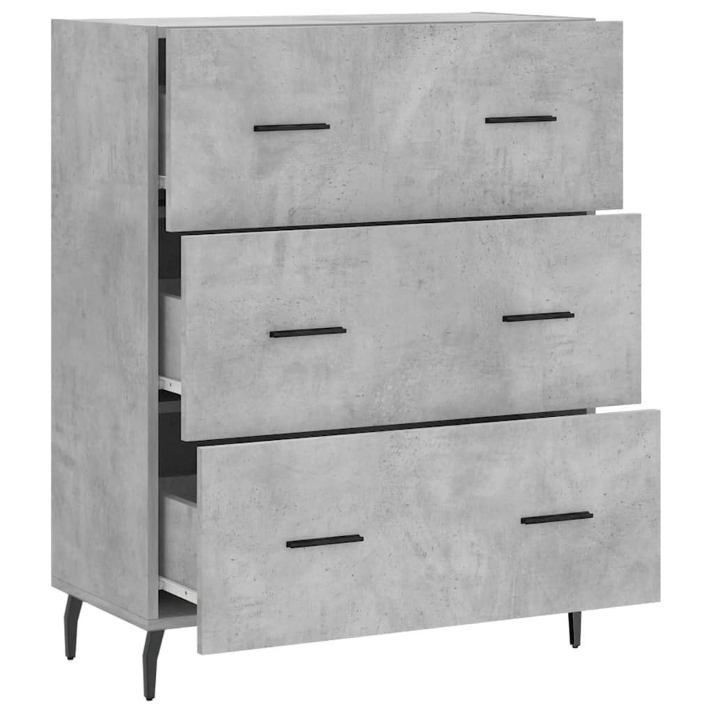 vidaXL Credenza Grigio Cemento 69,5x34x90 cm in Legno Multistrato