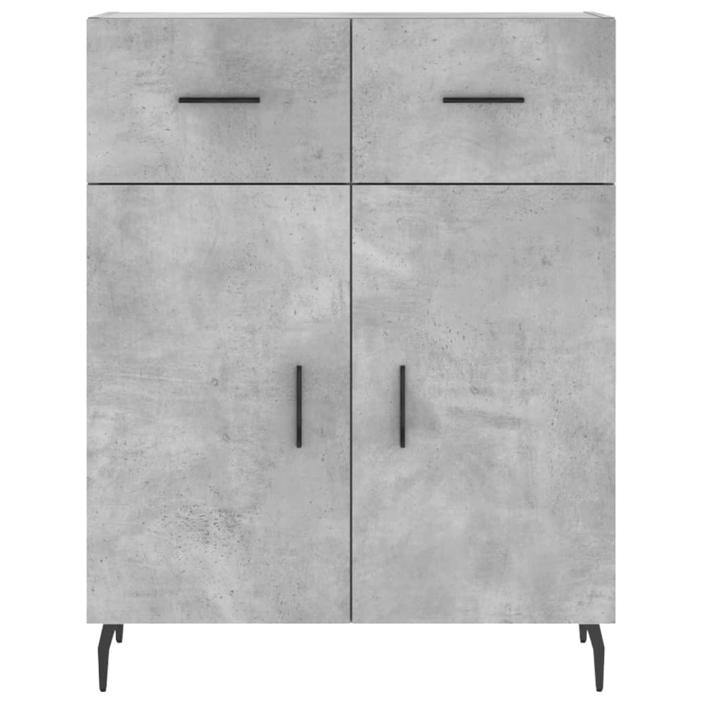 vidaXL Credenza Grigio Cemento 69,5x34x180 cm in Legno Multistrato