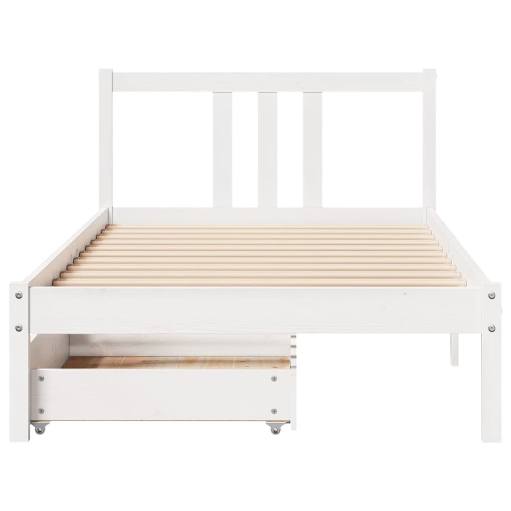 vidaXL Letto senza Materasso Bianco 90x200 cm Legno Massello di Pino