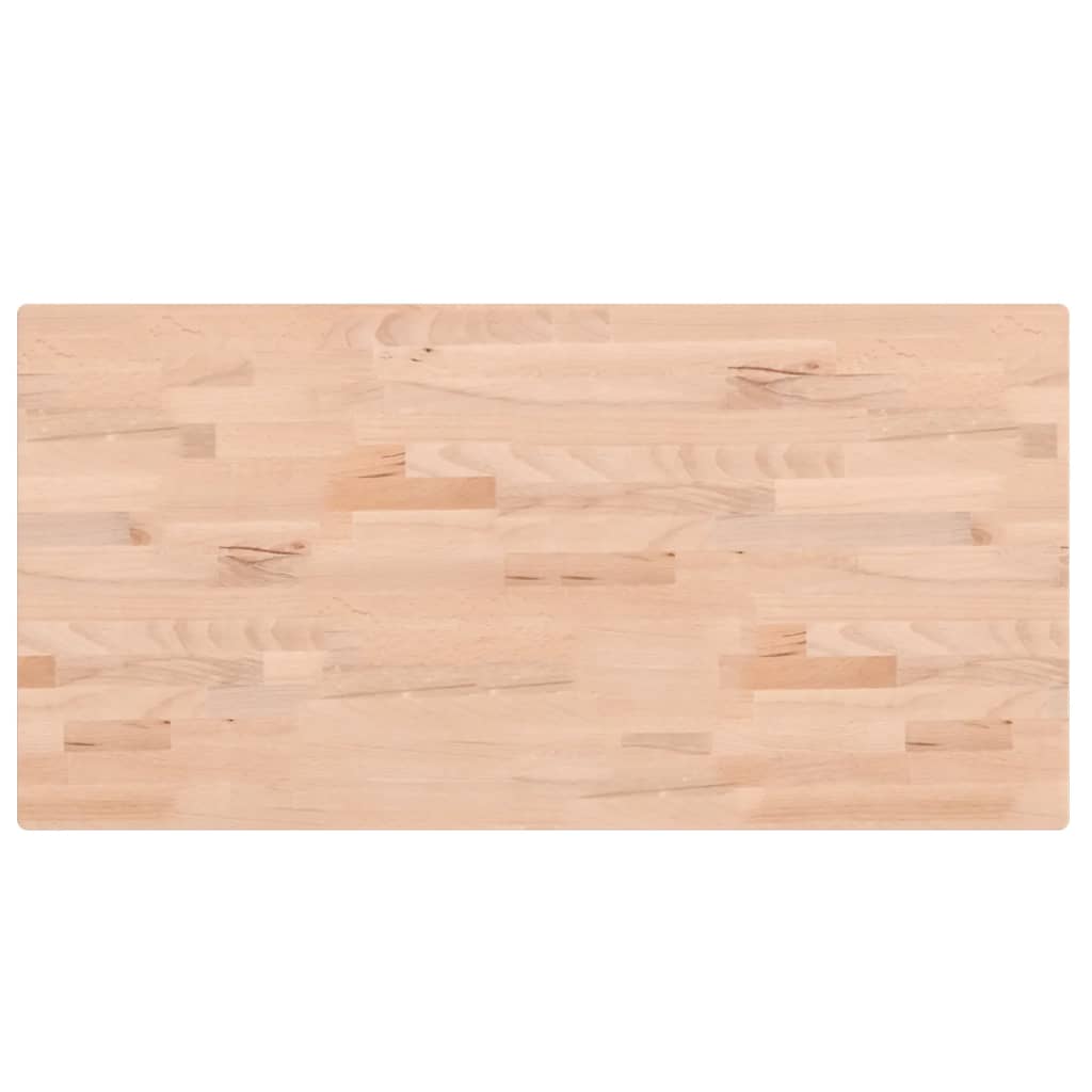 vidaXL Piano Tavolo 100x50x2,5cm Rettangolare Legno Massello di Faggio