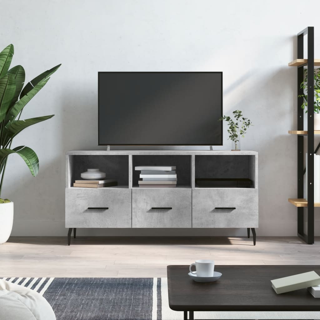 vidaXL Mobile Porta TV Grigio Cemento 102x36x50 cm Legno Multistrato