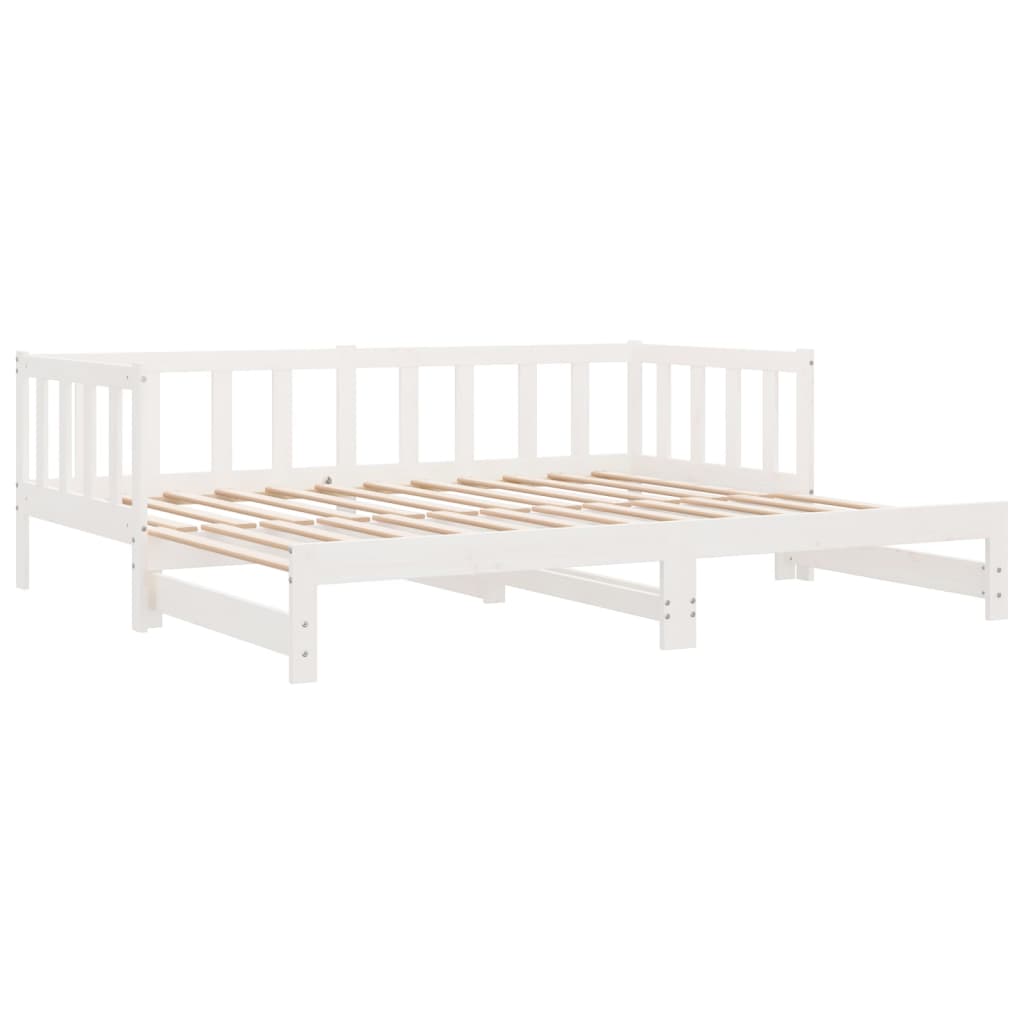 vidaXL Dormeuse Estraibile Bianca 2x(90x200) cm Legno Massello di Pino