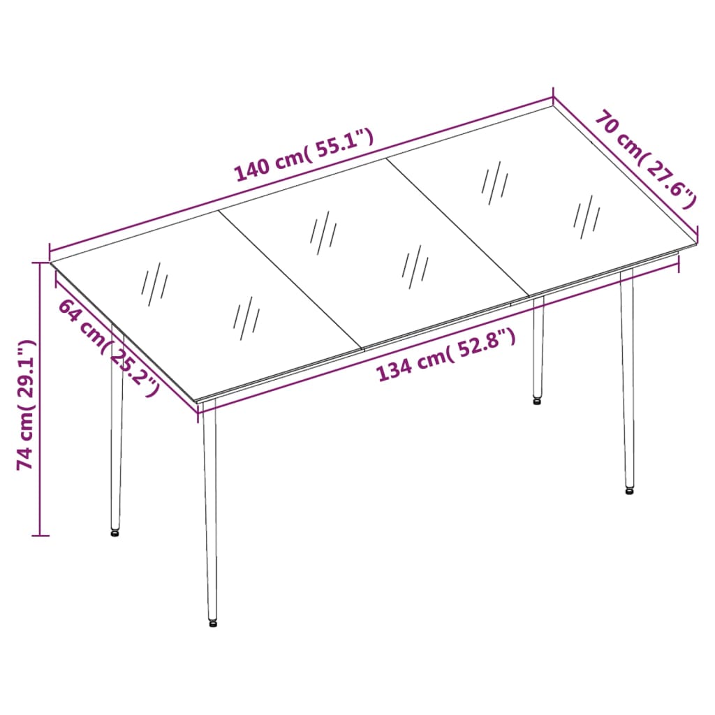 vidaXL Set da Pranzo da Giardino 7 pz Grigio Scuro