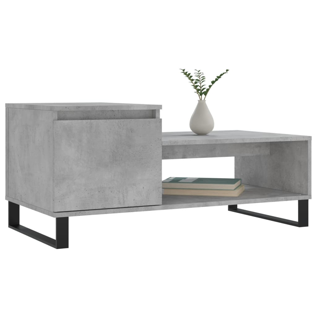 vidaXL Tavolino Salotto Grigio Cemento 100x50x45 cm Legno Multistrato