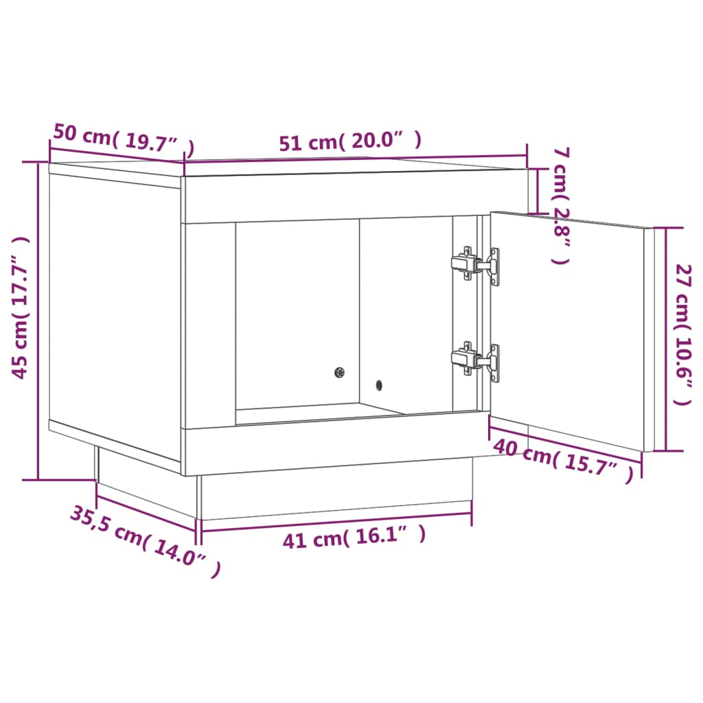 vidaXL Tavolino da Salotto Rovere Fumo 51x50x45cm in Legno Multistrato