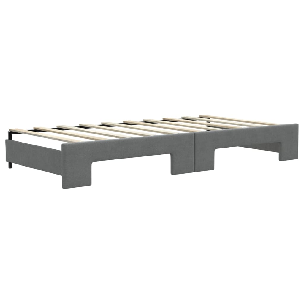 vidaXL Divano Letto Estraibile Cassetti Grigio Scuro 90x190cm Tessuto