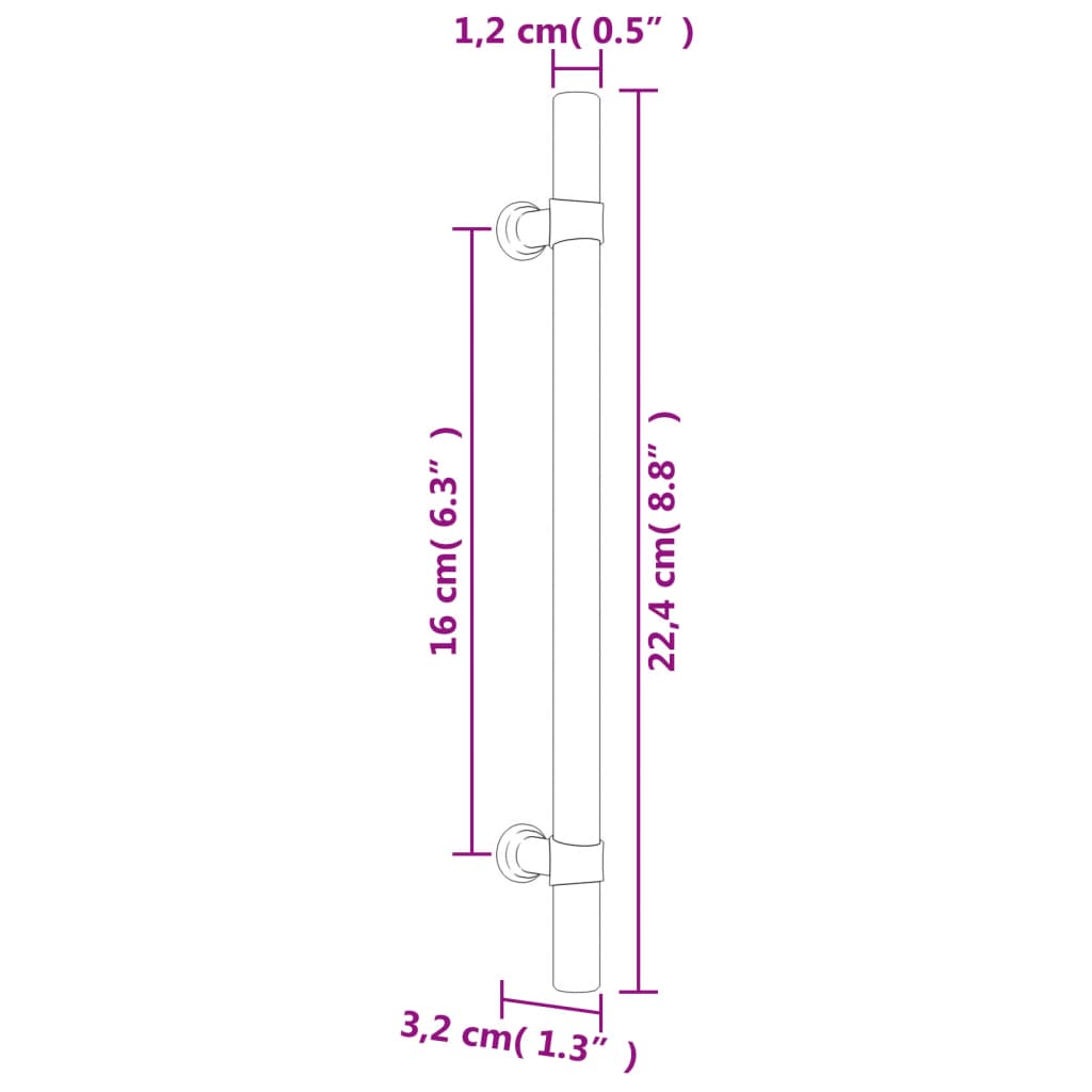 vidaXL Maniglie per Mobili 10pz Argento 160mm in Acciaio Inox