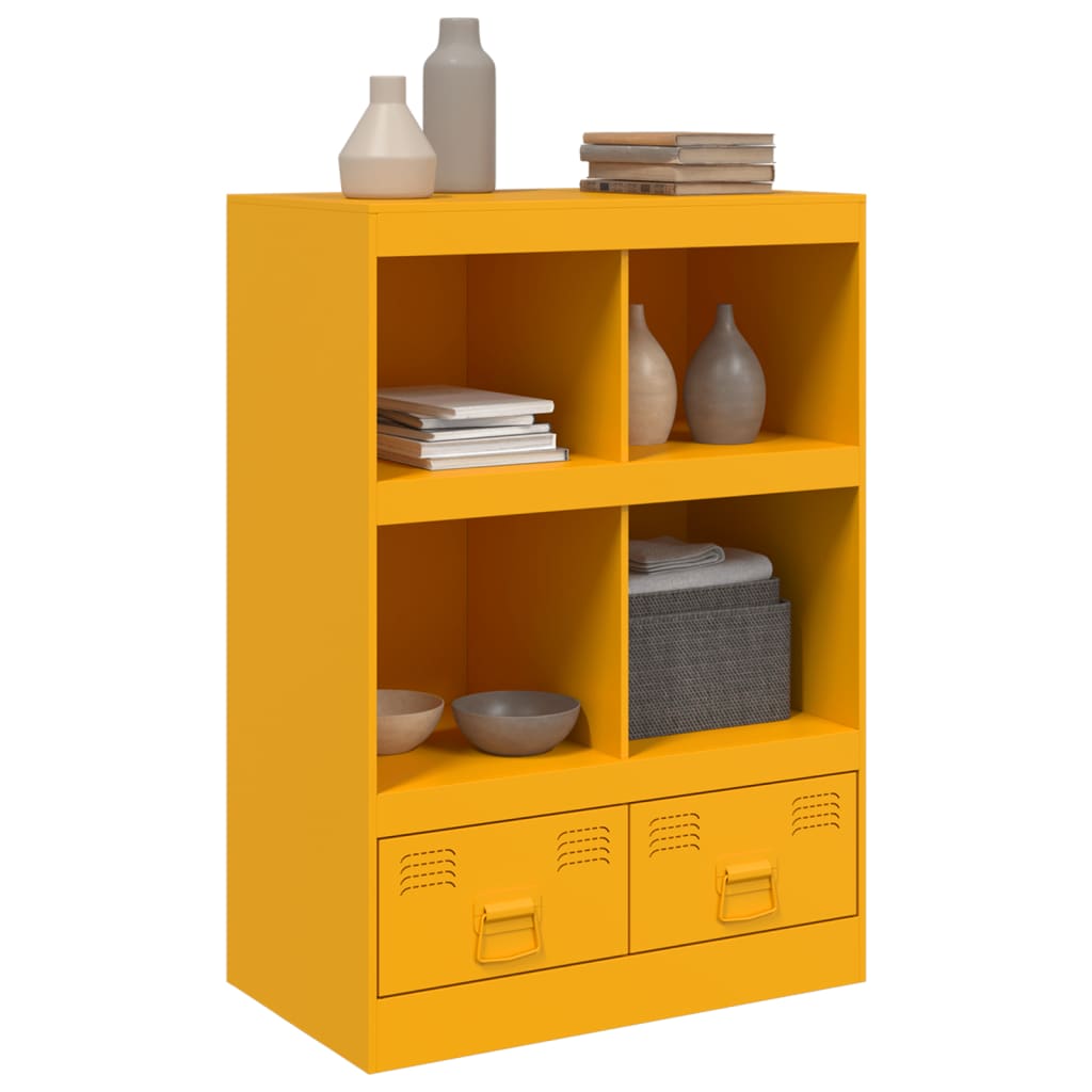 vidaXL Credenza Giallo Senape 67x39x95 cm in Acciaio