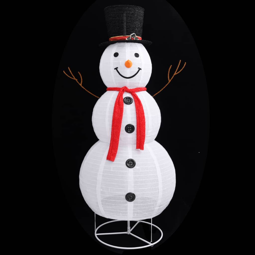 vidaXL Figura Natalizia Pupazzo di Neve a LED Tessuto Pregiato 180 cm