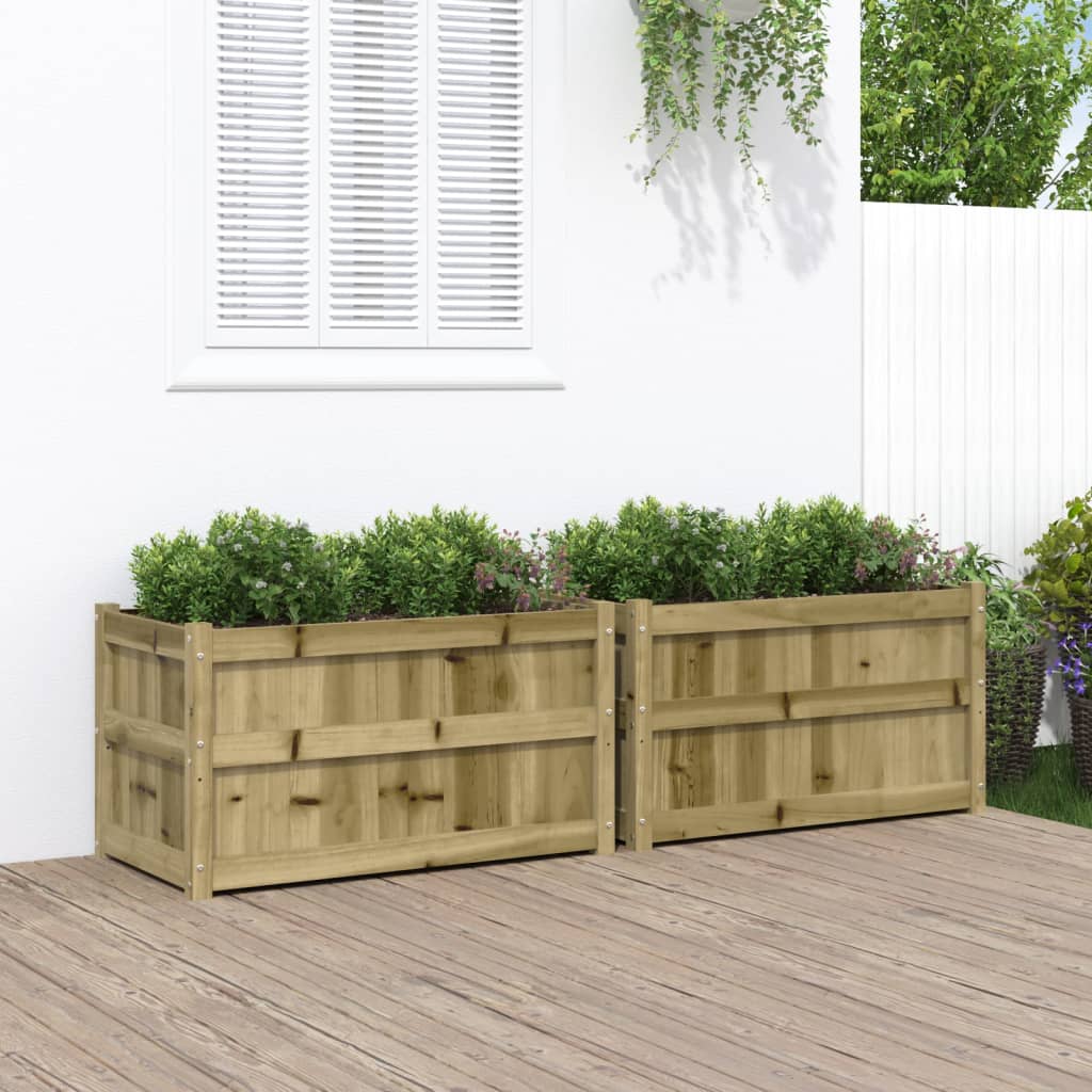 vidaXL Fioriere da Giardino 2 pz in Legno di Pino Impregnato