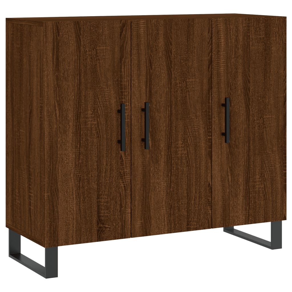 vidaXL Credenza Rovere Marrone 90x34x80 cm in Legno Multistrato