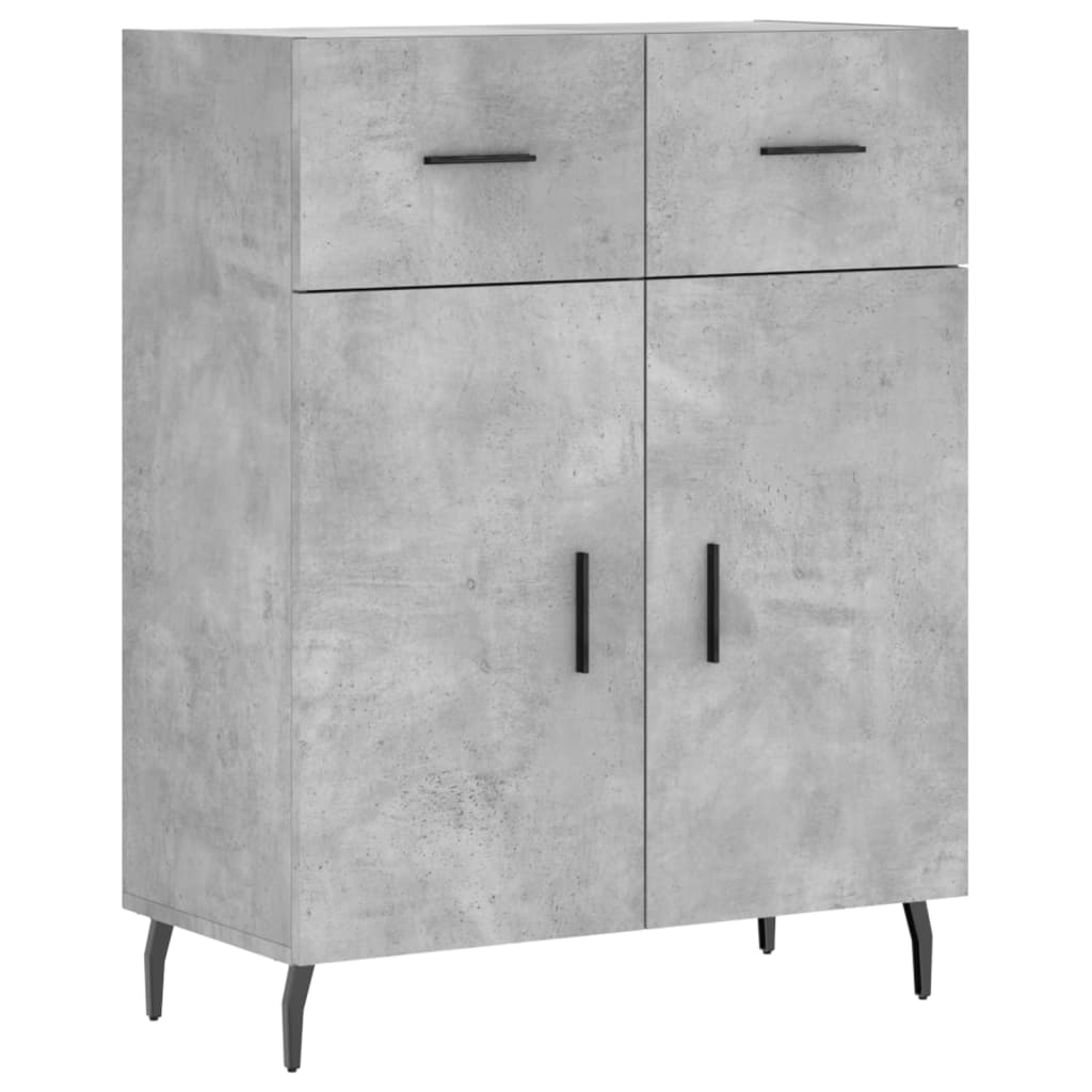 vidaXL Credenza Grigio Cemento 69,5x34x180 cm in Legno Multistrato