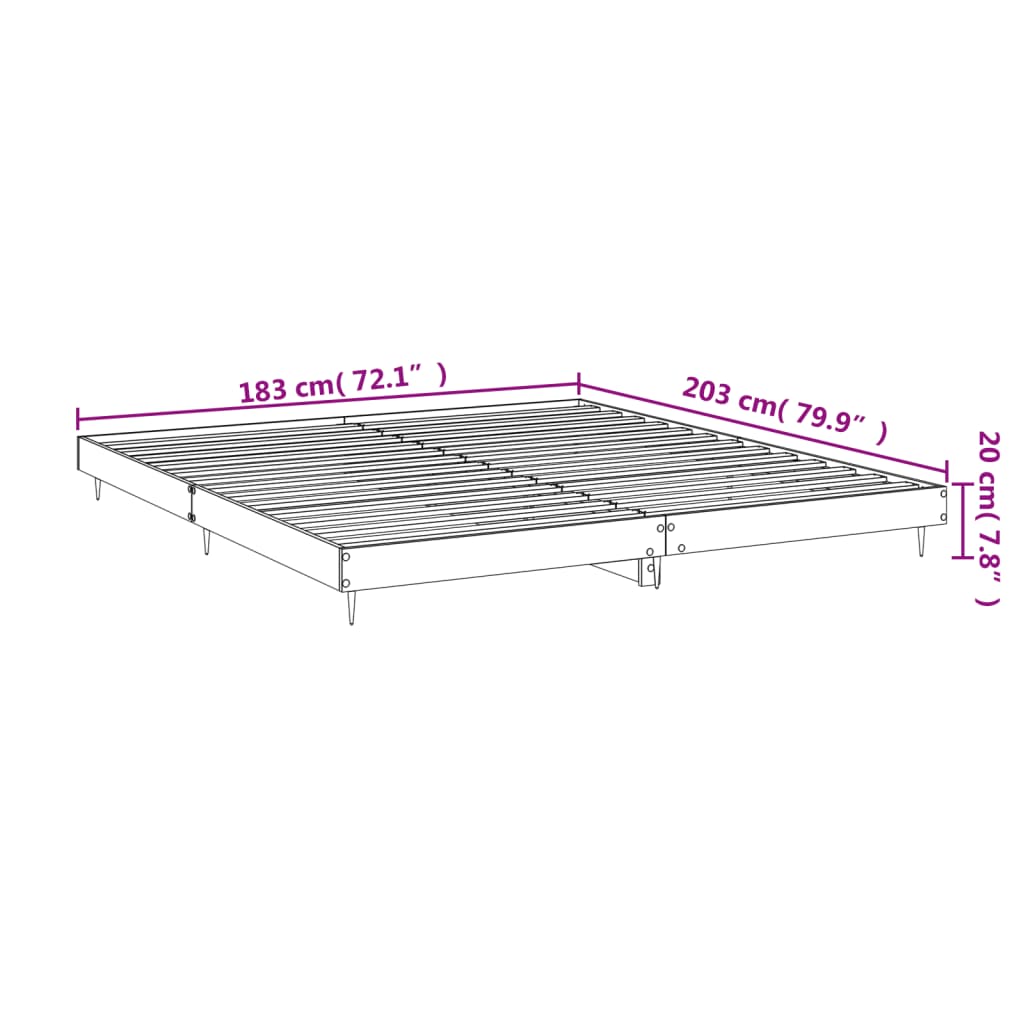 vidaXL Giroletto Bianco Lucido 180x200 cm in Legno Multistrato