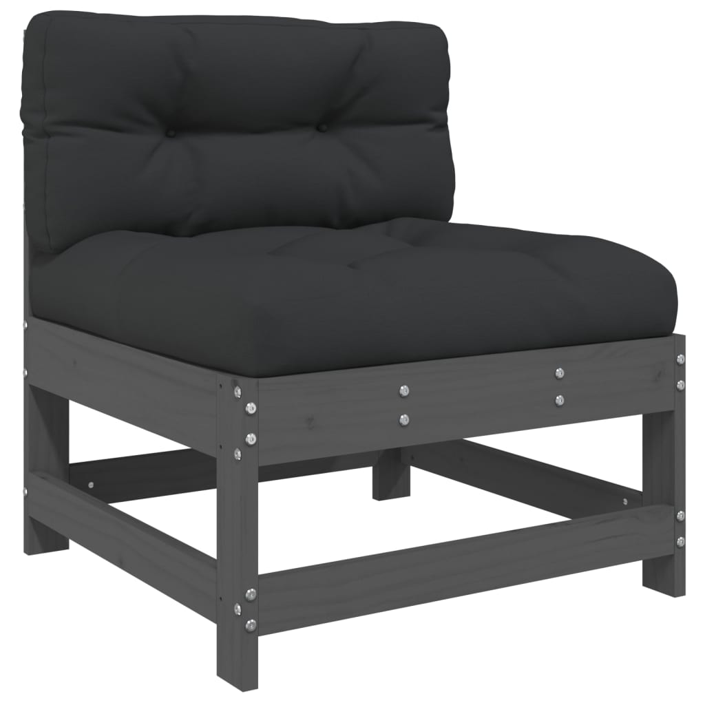 vidaXL Set Divani da Giardino 10 pz con Cuscini Legno Massello Grigio