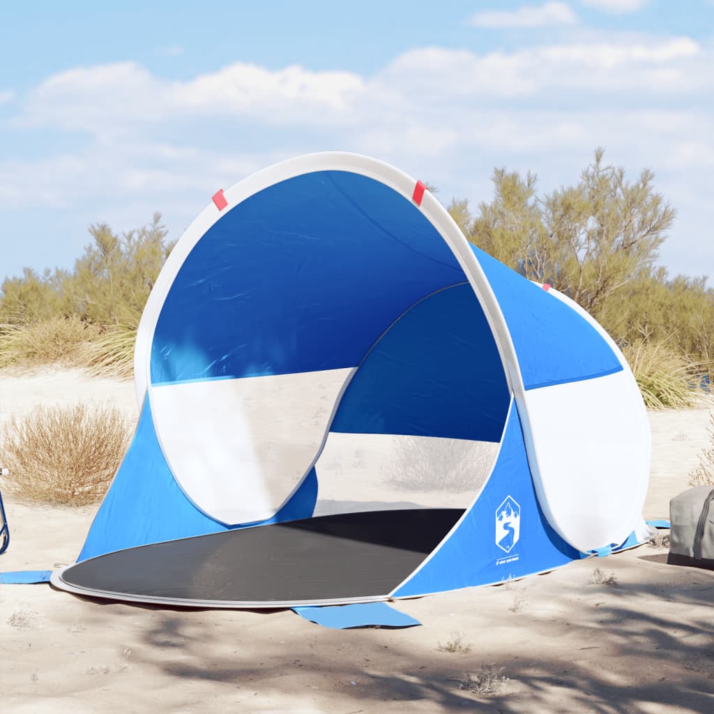 vidaXL Tenda da Spiaggia Pop-Up Azzurra Impermeabile