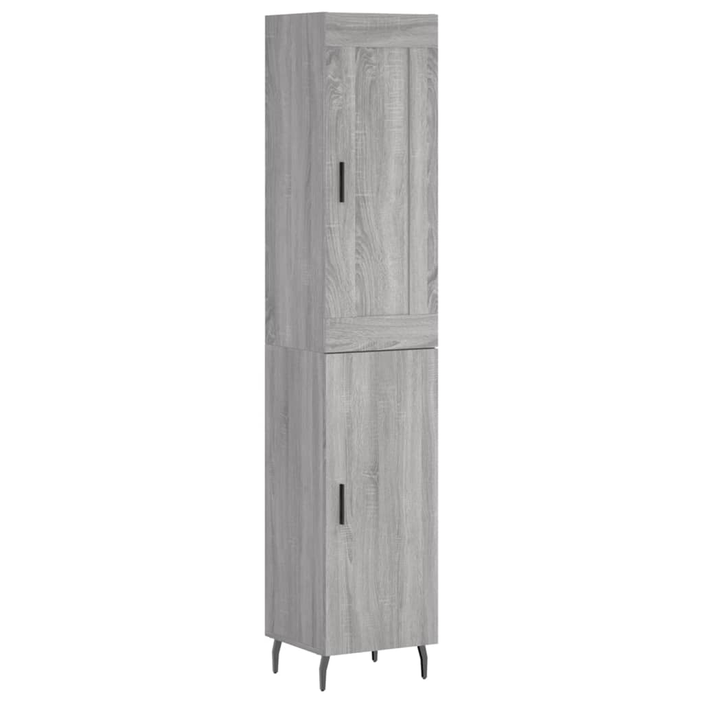 vidaXL Credenza Grigio Sonoma 34,5x34x180 cm in Legno Multistrato