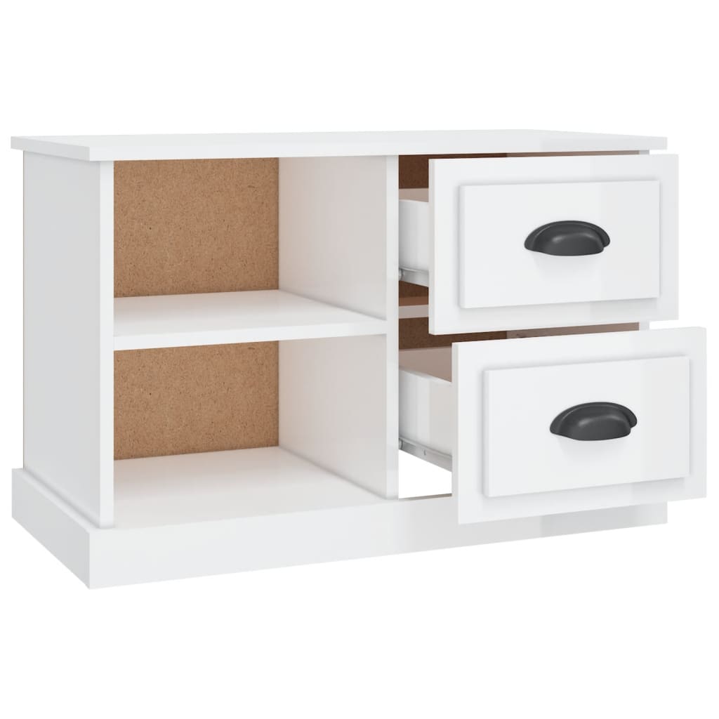 vidaXL Mobile Porta TV Bianco Lucido 73x35,5x47,5 cm Legno Multistrato